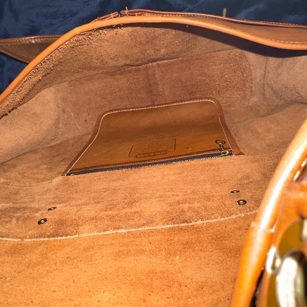 Coach Tan Leather Two-Turn Lock Briefcase - Picture 5 of 5